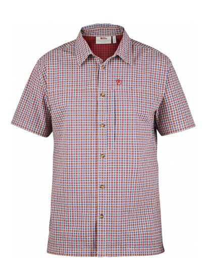 Svante Seersucker Shirt SS  Deep Red 