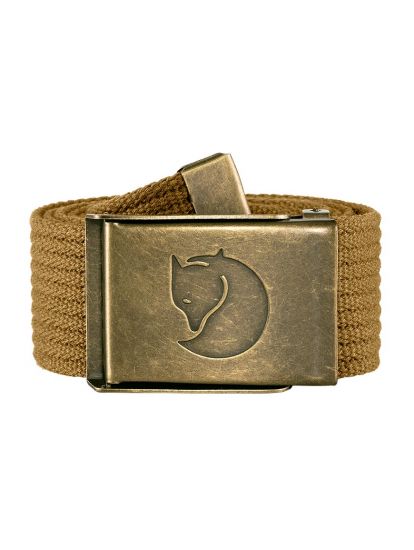 Canvas Brass Belt 4 cm  Buckwheat Brown 