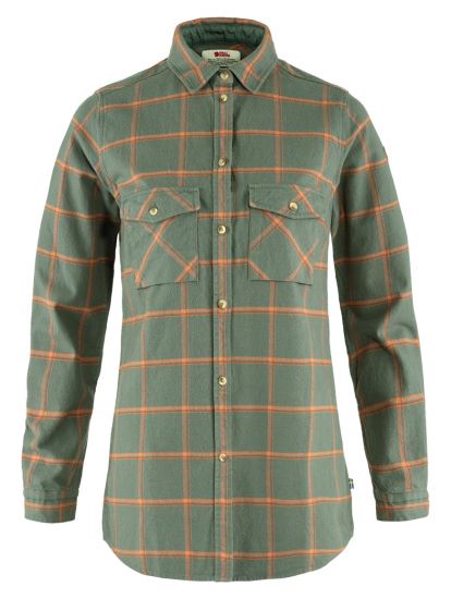 Ovik Twill Shirt LS W  Patina Green/Desert Brown 