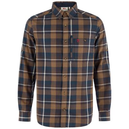 Fjallglim Regular Shirt M  Wood Brown/Black Oak 