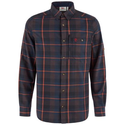 Fjallglim Regular Shirt M  Black Oak/Autumn Leaf 