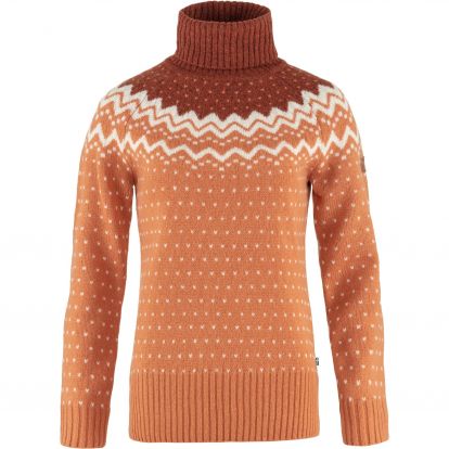 Ovik Knit Roller Neck W  Desert Brown/Autumn Leaf 