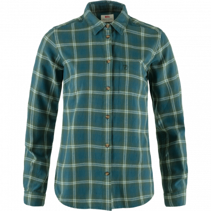 Ovik Flannel Shirt W  Deep Sea/Deep Patina 