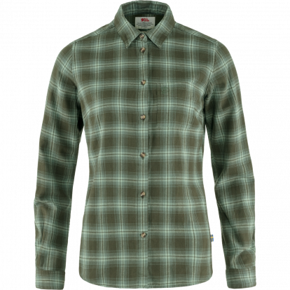 Ovik Flannel Shirt W  Deep Forest/Patina Green 