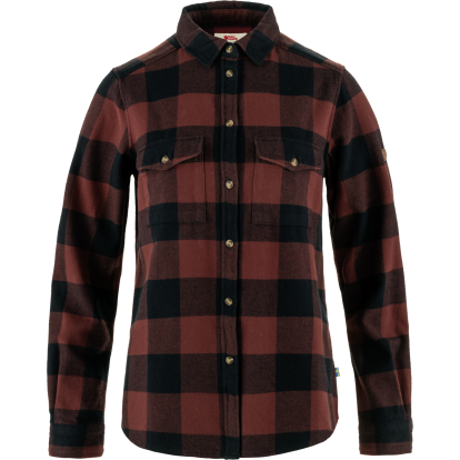Ovik Heavy Flannel Shirt W  Dark Navy/Maroon 