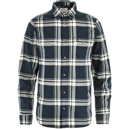 Ovik Lite Flannel Shirt M  Dark Navy/Chalk White 