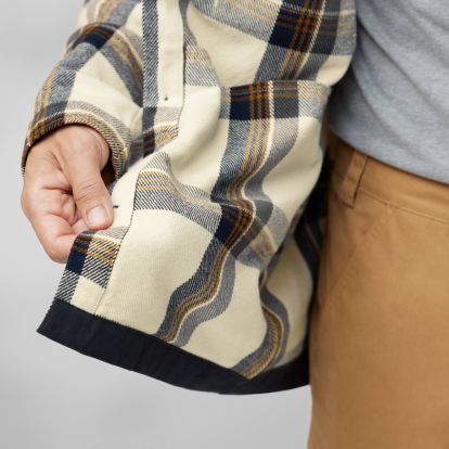 Singi Flannel Overshirt M  Dark Navy/Wood Brown 