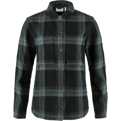 Singi Flannel Overshirt W  Black/Iron Grey 