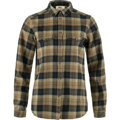 Varmland Heavy Flannel Shirt W  Dark Sand/Dark Navy 